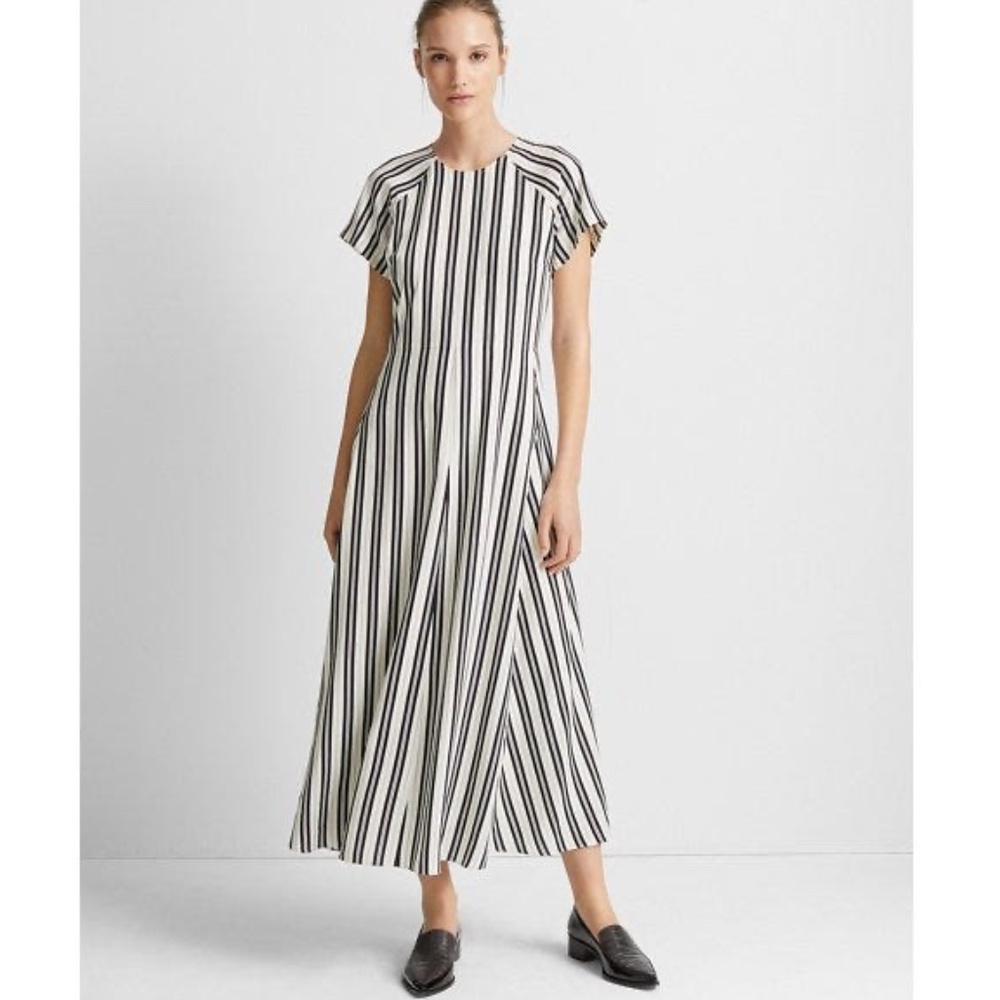 Club Monaco Striped Midi Dress